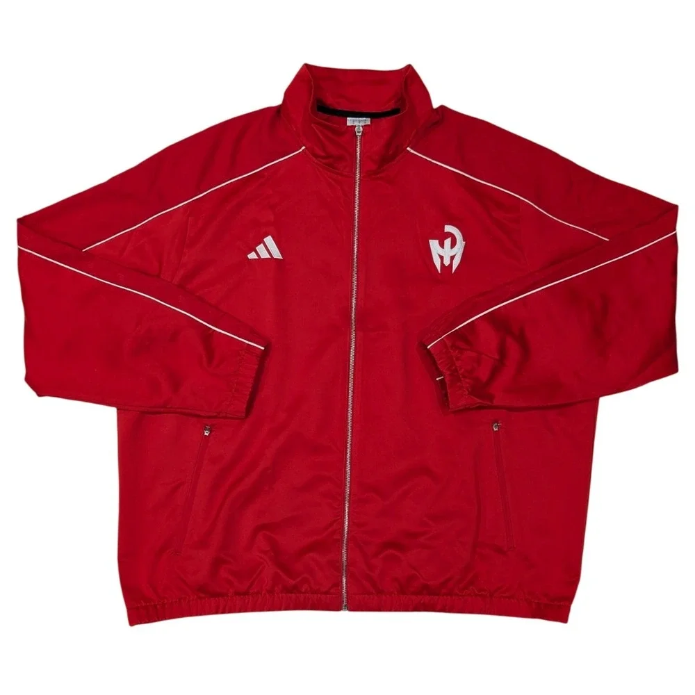Adidas Mahomes Track Jacket Red White Logo Full Zip Mens Athletic Sportswear 2XL
